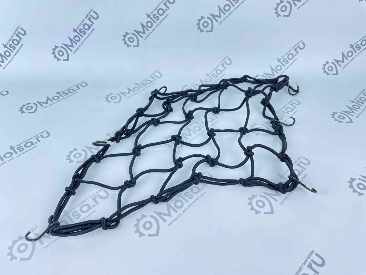 Сетка багажная чёрно-красная 40х40 см 6 крюков