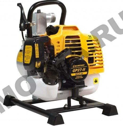Мотопомпа CHAMPION GP27-ll (2T, 1.22л.с., 33см3, 7кг, выс.под. 30м, глуб. всас. 8м, 130л/мин,)
