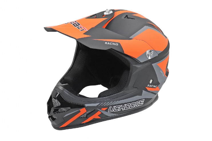 Шлем safebet HF-115 черно-оранжевый кроссовый