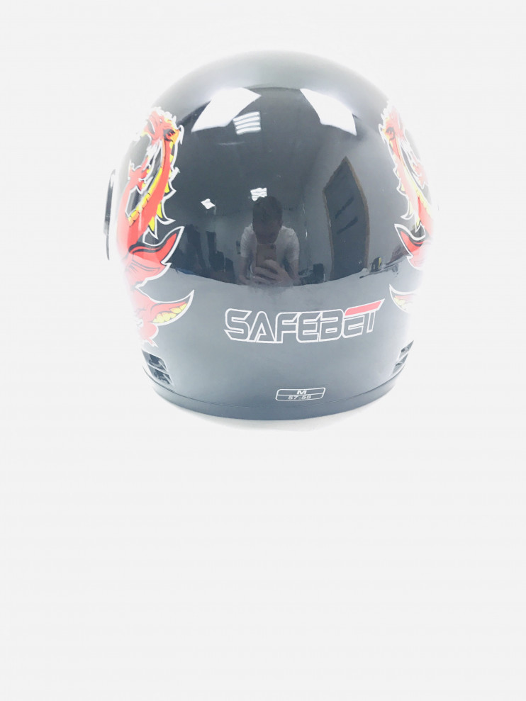 Шлем Safebet HF-908 чёрный глянцевый S-XXL интеграл детский