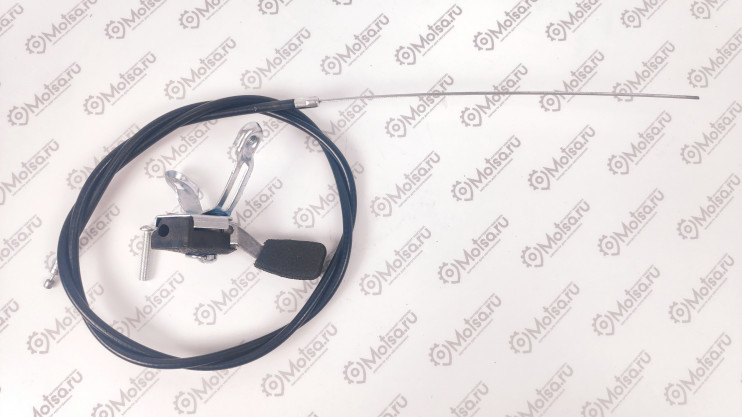 Трос газа мотоблок в сборе с ручкой трещетка 1290х1100