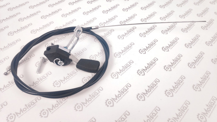 Трос газа мотоблок в сборе с ручкой трещетка 1290х1100