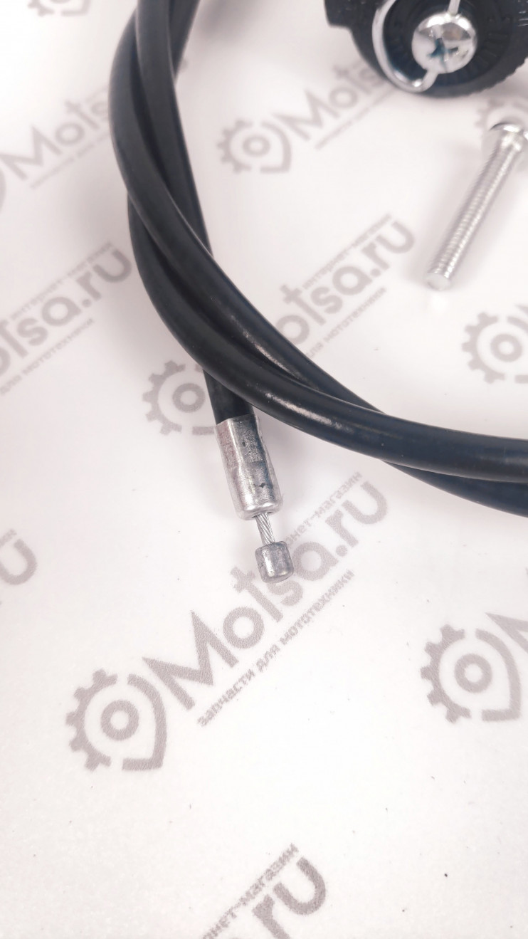 Трос газа мотоблок в сборе с ручкой трещетка 1290х1100