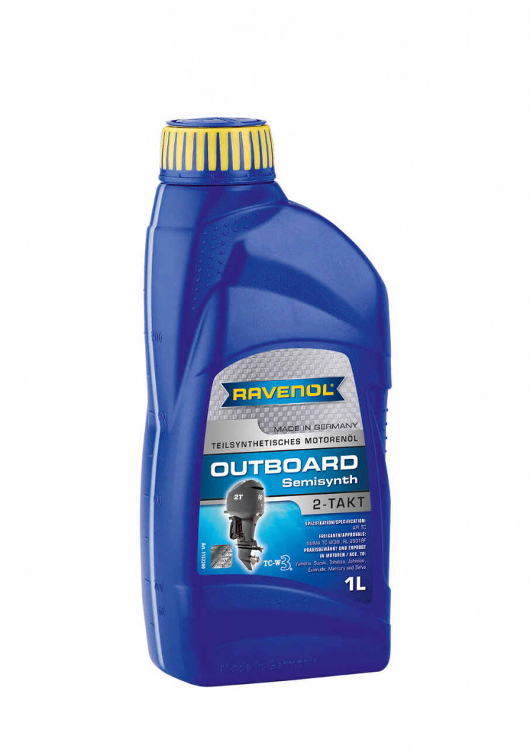 Масло 2T RAVENOL Outboardoel Teilsynth. (полусинтетическое) NMMA TC-W3(1литр)(63251)(лодочный  мот.)