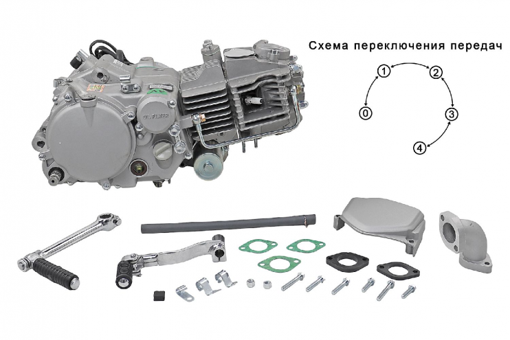 Двигатель 1P60FMJ-2 YX150 нижний эл.стартер