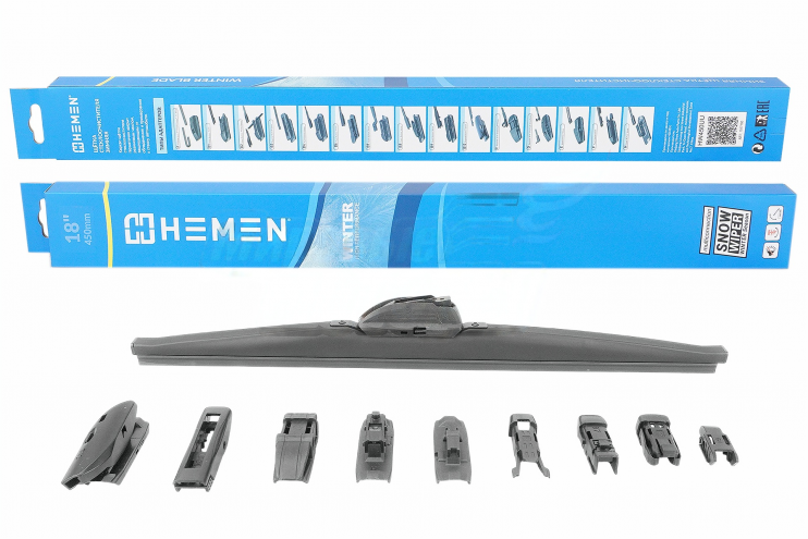 Щётка стеклоочистителя зимняя Hemen 450 мм 10 адаптеров HW450UU