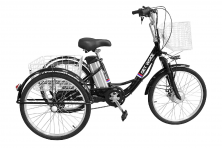 Электровелосипед 24 36В/250Вт ASTER D24-7 (3-х колесный,пробег на одном заряде 35-50км,6ск) ЧЕРНЫЙ