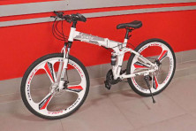 Велосипед 26 HEMEN СКЛАДНОЙ YTJ-MTB-LR1 литые обода 3 ЛУЧА-БЕЛЫЕ, дискторм21ск БЕЛЫЙ