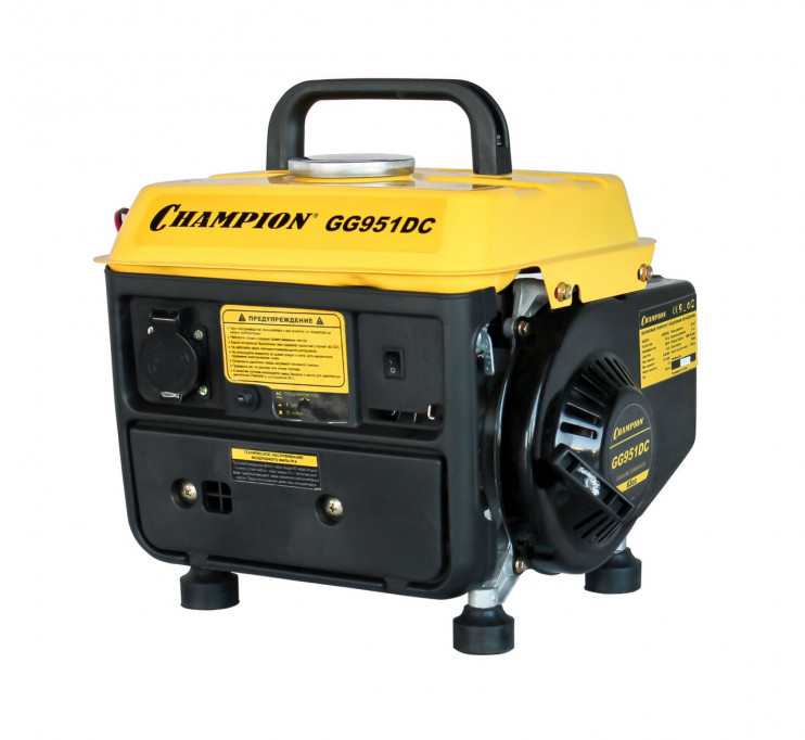 Бензогенератор CHAMPION GG951DC (0,65/0,72Квт OHV 2лс 2-хтакт. 4,2л 15,9кг 0,7л/ч 12V)