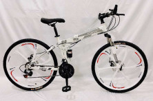 Велосипед 26 HEMEN СКЛАДНОЙ YTJ-MTB-LR1 литые обода 6 ЛУЧЕЙ-БЕЛЫЕ, дискторм21ск БЕЛЫЙ