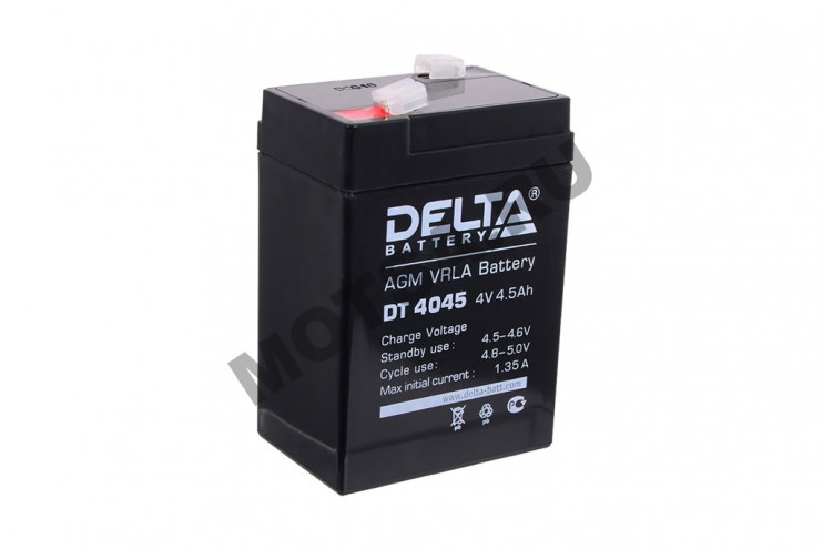 Аккумулятор герметичный 4В 4,5Ач DELTA DT4045 (70*47*101мм) (электрооборудование, кассовые апп-ты)