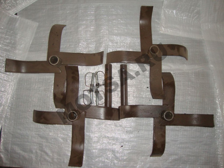 Фреза мотоблок Каскад, Нева, Ока (1 к-т: фреза сварная 4шт+вал 2шт+палец 4шт)