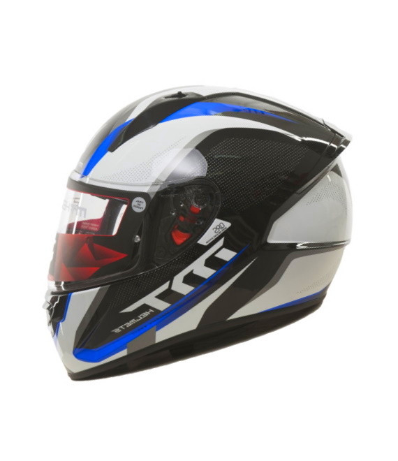 Шлем MT Stinger spike черный белый синий металлик XXL Интеграл