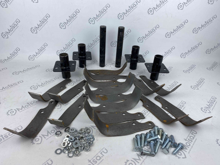 Фреза мотоблок Каскад, Нева, Ока (разборные, в коробке) (1к-т: ножи левый+правый 8пар +вал фрез 2шт+ вал ножей 4шт +крепеж 16шт)