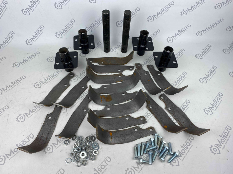 Фреза мотоблок Каскад, Нева, Ока (разборные, в коробке) (1к-т: ножи левый+правый 8пар +вал фрез 2шт+ вал ножей 4шт +крепеж 16шт)