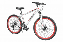 Велосипед 26 HEMEN MTB-01A алдвойной обод, диск тормоза, стальная рама 18, 21ск, бело-красный