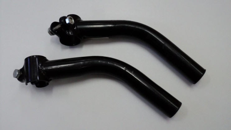 Рога на руль сталь черные