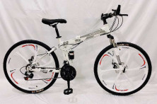 Велосипед 26 HEMEN СКЛАДНОЙ YTJ-MTB-LR1 литые ободa 3 ЛУЧА-ЧЕРНЫЕ,  дискторм21ск БЕЛЫЙ