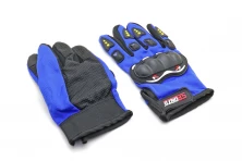 Перчатки с пальцами Sport с защитой синие