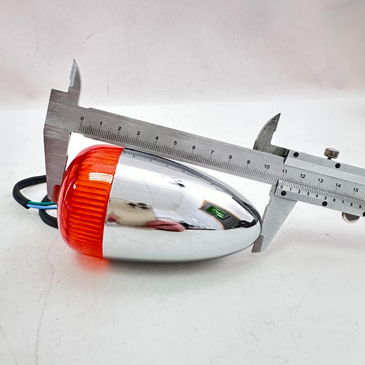 Указатель поворота BF-04 Байкер хром большой длинный желтый