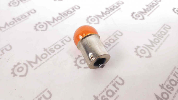 Лампа 12В 10Вт с цоколем Желтая BA15s