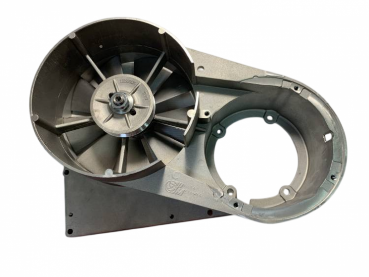 Корпус вентилятора снегоход Буран в сборе с алюминиевой крыльчаткой 110500560