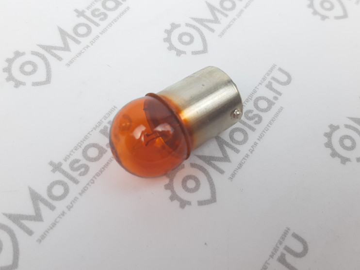 Лампа 12В 10Вт с цоколем Желтая BA15s