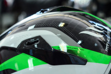 Шлем MT STINGER SPIKE черный-белый-зеленый метaллик ХS Интегрaл
