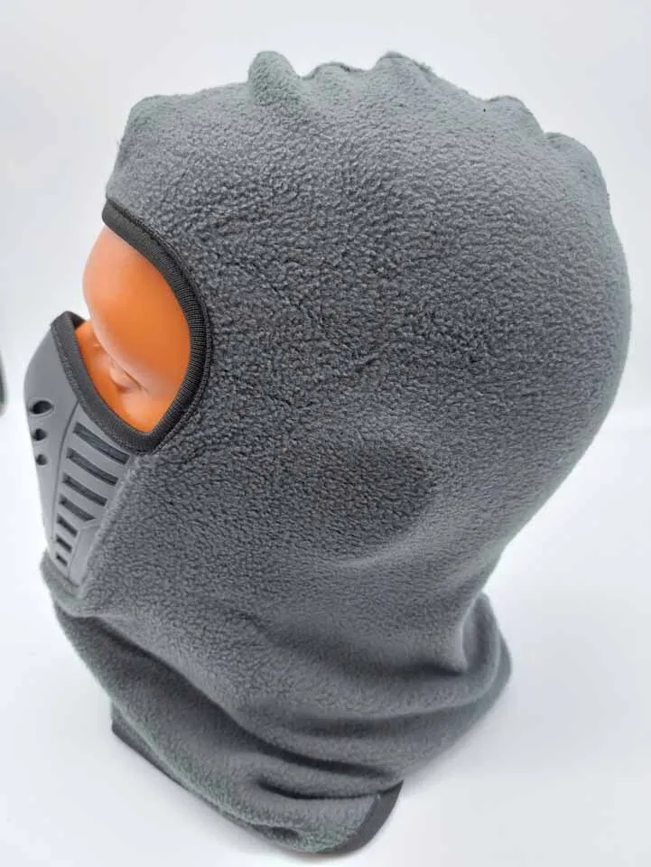 Подшлемник балаклава хлопковый серый с длинной шеей