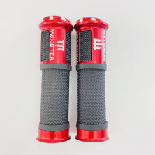 Ручки руля пластиковые красные с надписью MONSTER