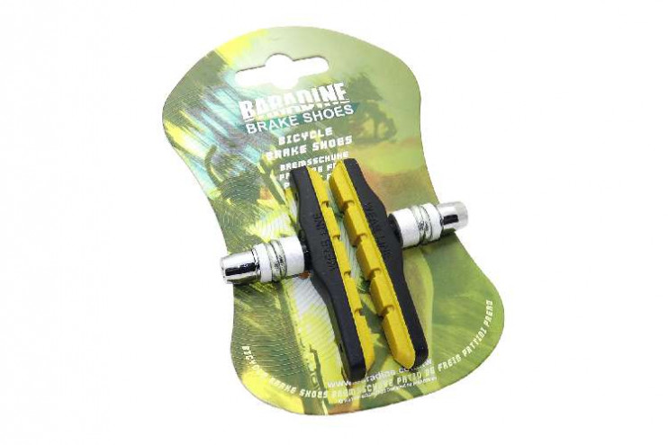 Колодки тормозные резьбовые L72мм Baradine желто-черные