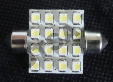 Лампа 12 В 16 светодиодов 3528SMD двухцокольная белая