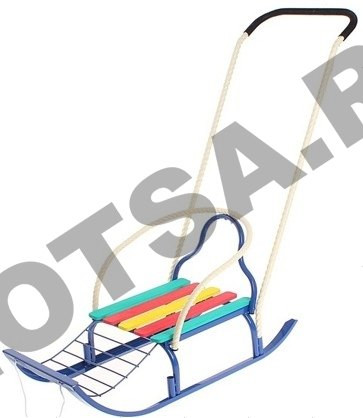 Санки Вятка-4 (продольная рейка, подножка, съемная спинка, плоский полоз, 2-х стор. толкатель)