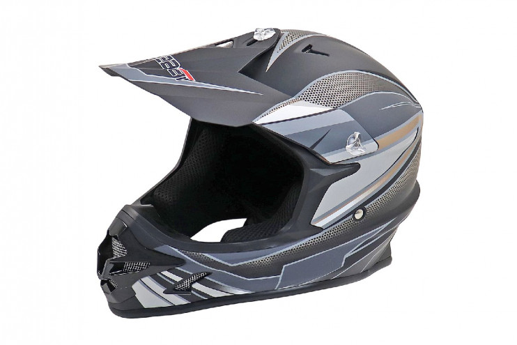 Шлем safebet HF-115 чёрный матовый кроссовый