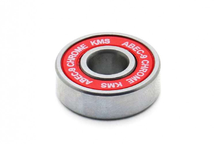Подшипник колеса на самокат,  Abec-9 высокое кач-во,  пластиковый пыльник красного цвета