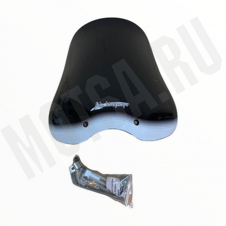 Щиток ветровой 00 круглая фара с крепежами черный