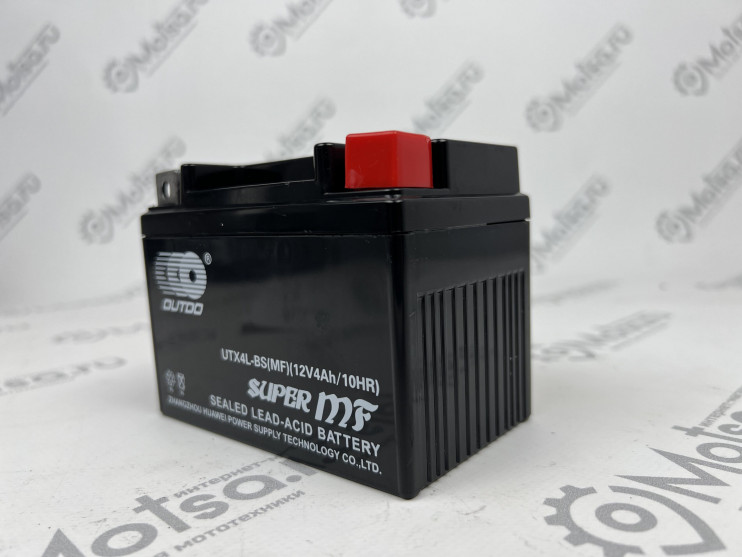 Аккумулятор 12В 4Ач OUTDO UTX4L-BS(MF) (аналогCT1204) (кислотный,герметичный) (обр.полярн) (113*70*85мм)