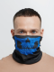 Мaскa для лицa синий череп нa черном фоне
