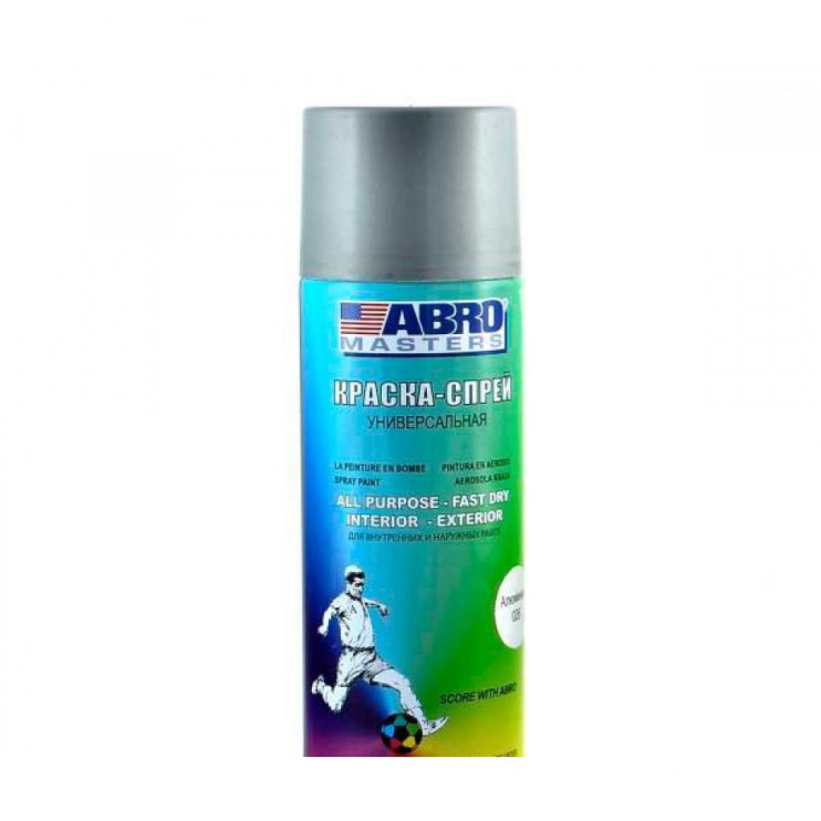 Краска аэрозоль алюминиевая (026) ABRO Masters (400мл)