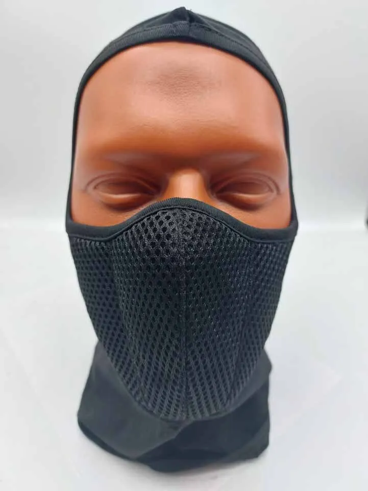 Подшлемник балаклава хлопковый чёрный с чёрными клыками