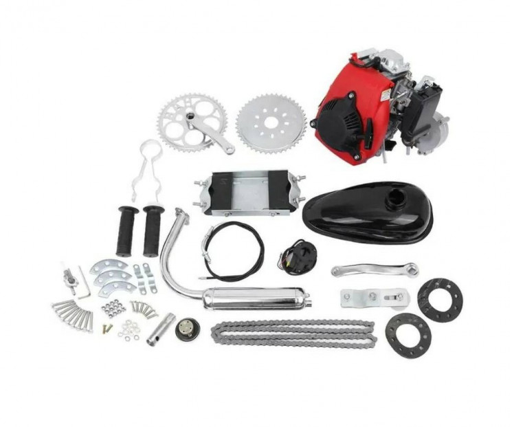 Двигатель Веломотор 144F ременный редуктор комплект