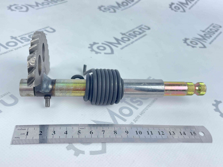 Вал кикстартера с сектором 152QMI, 157QMJ (с пружиной возвратной)  165 мм