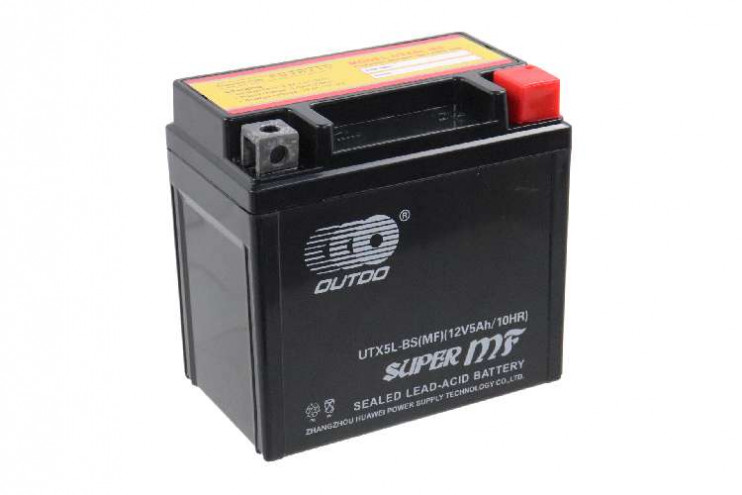 Аккумулятор 12В 5Ач OUTDO UTX5L-BS(MF) (аналогCT1205) (кислотный,герметичный) (обр.полярн) (113*70*107мм)