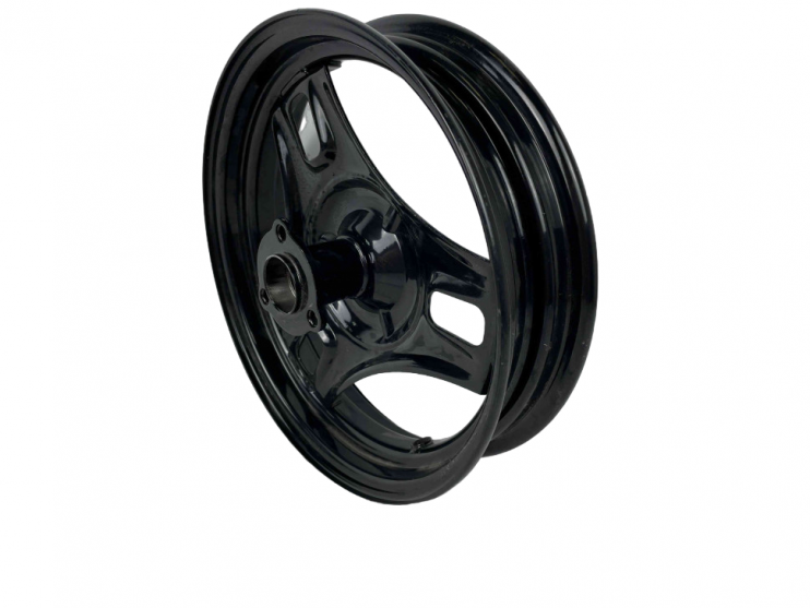 Обод 10 передний штампованный Suzuki AD-50 (2,15х10,чёрный,под дисковый тормоз,без подшипников,посадочный диаметр диска 35 мм)