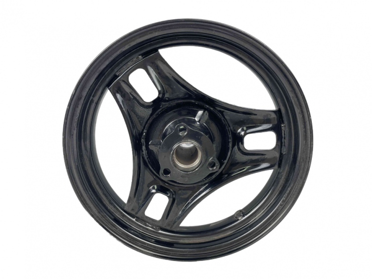 Обод 10 передний штампованный Suzuki AD-50 (2,15х10,чёрный,под дисковый тормоз,без подшипников,посадочный диаметр диска 35 мм)