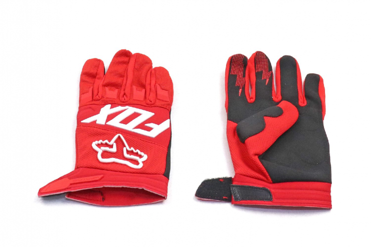 Перчатки мото fox красные с белой надписью XL