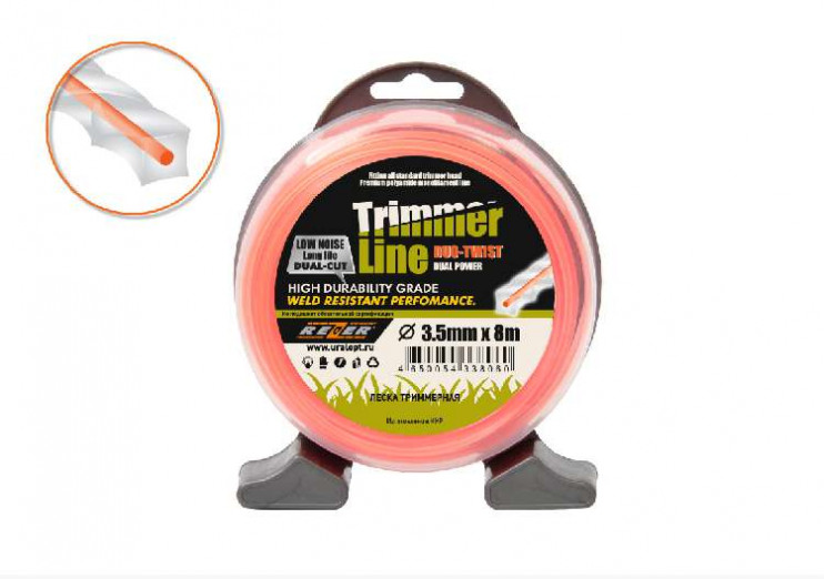 Леска триммерная 3.5*8м DUO-TWIST Rezer квадрат витой с сердечником