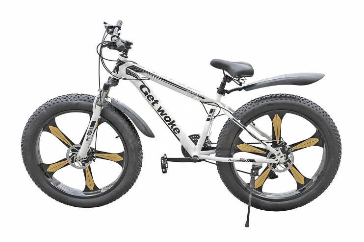 Велосипед 26 Fat BIKE GET WOKE S7 стальная рама,  литые обода,  диск торм,  21ск ЧЕРНО-БЕЛЫЙ