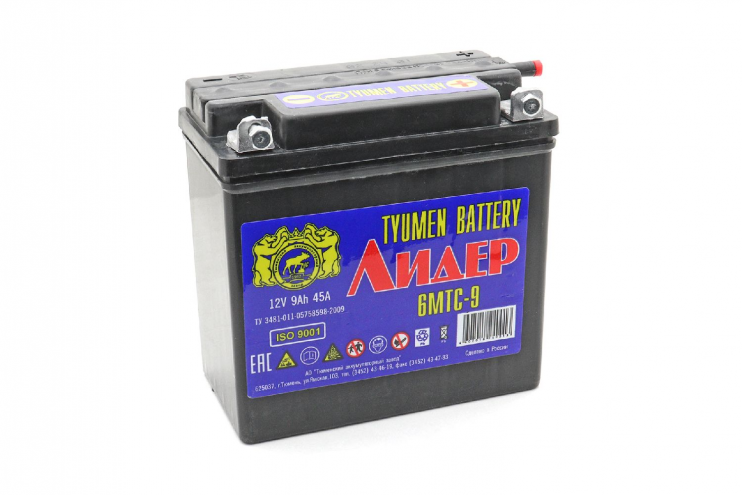 Аккумулятор 12В Тюмень 6МТС-9 сухозаряд