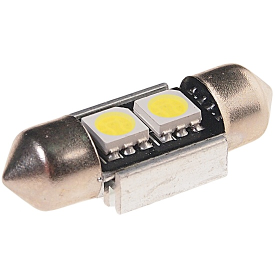 Лампа 12 В 2 светодиода 5050SMD двухцокольная белая